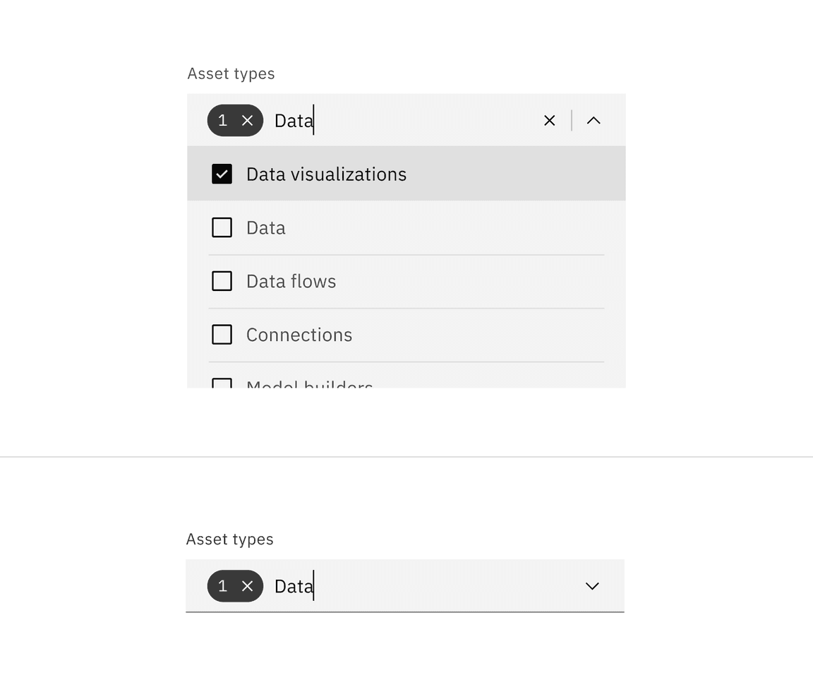 Default filterable dropdown selected state.